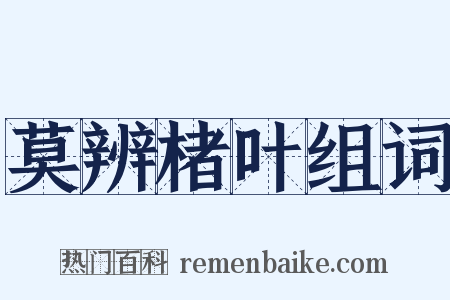 莫辨楮叶组词是什么意思的图片